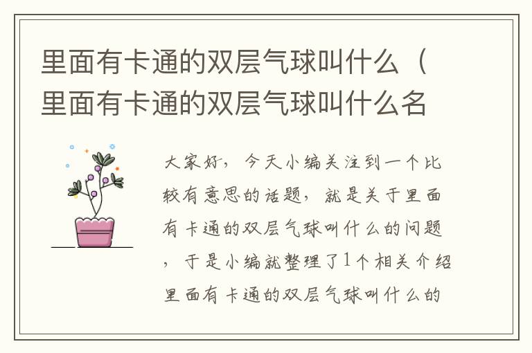 里面有卡通的双层气球叫什么(里面有卡通的双层气球叫什么名称)
