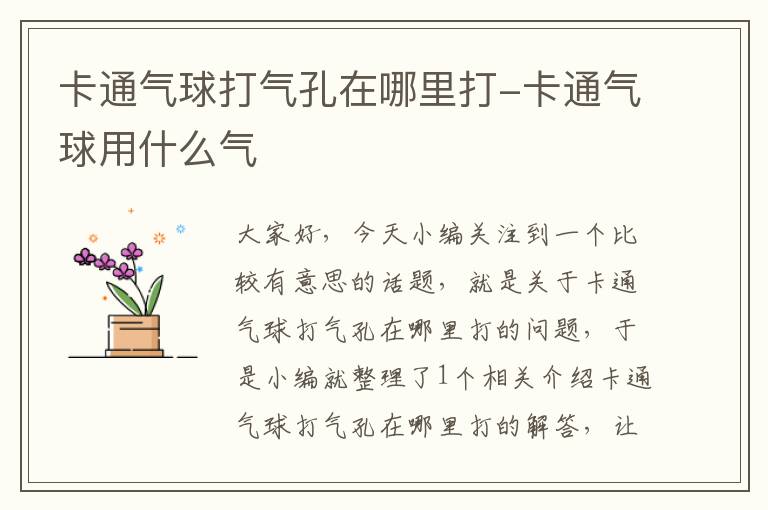 卡通气球打气孔在哪里打-卡通气球用什么气